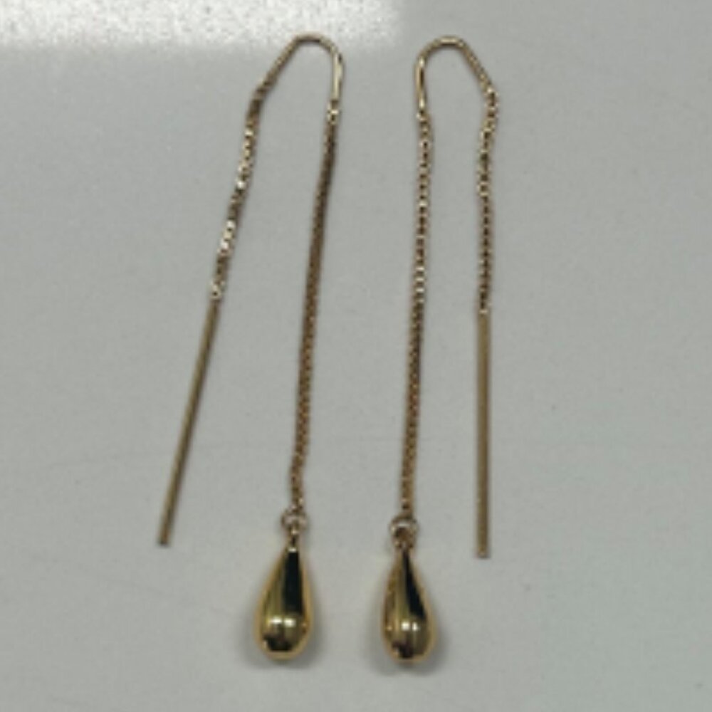 Club Monaco Gold Teardrop Threader Earrings